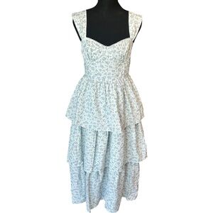 For Good Floral Tiered Cottagecore Dress Purple NWT Small